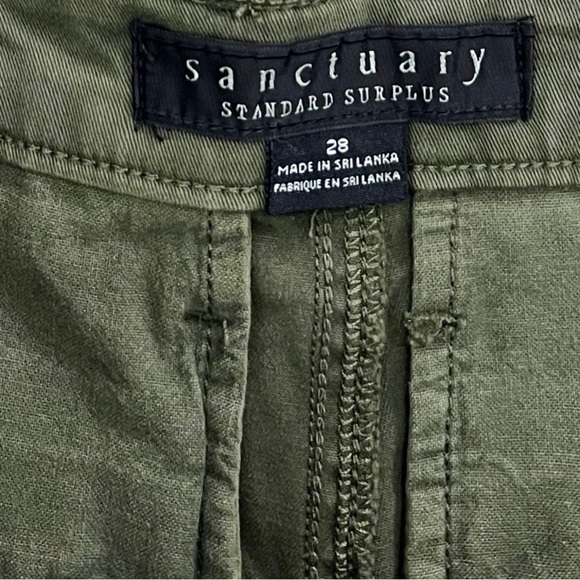 NWT Sanctuary Standard Surplus Wide Leg Raw Hem Pants in Green - Picture 8 of 10